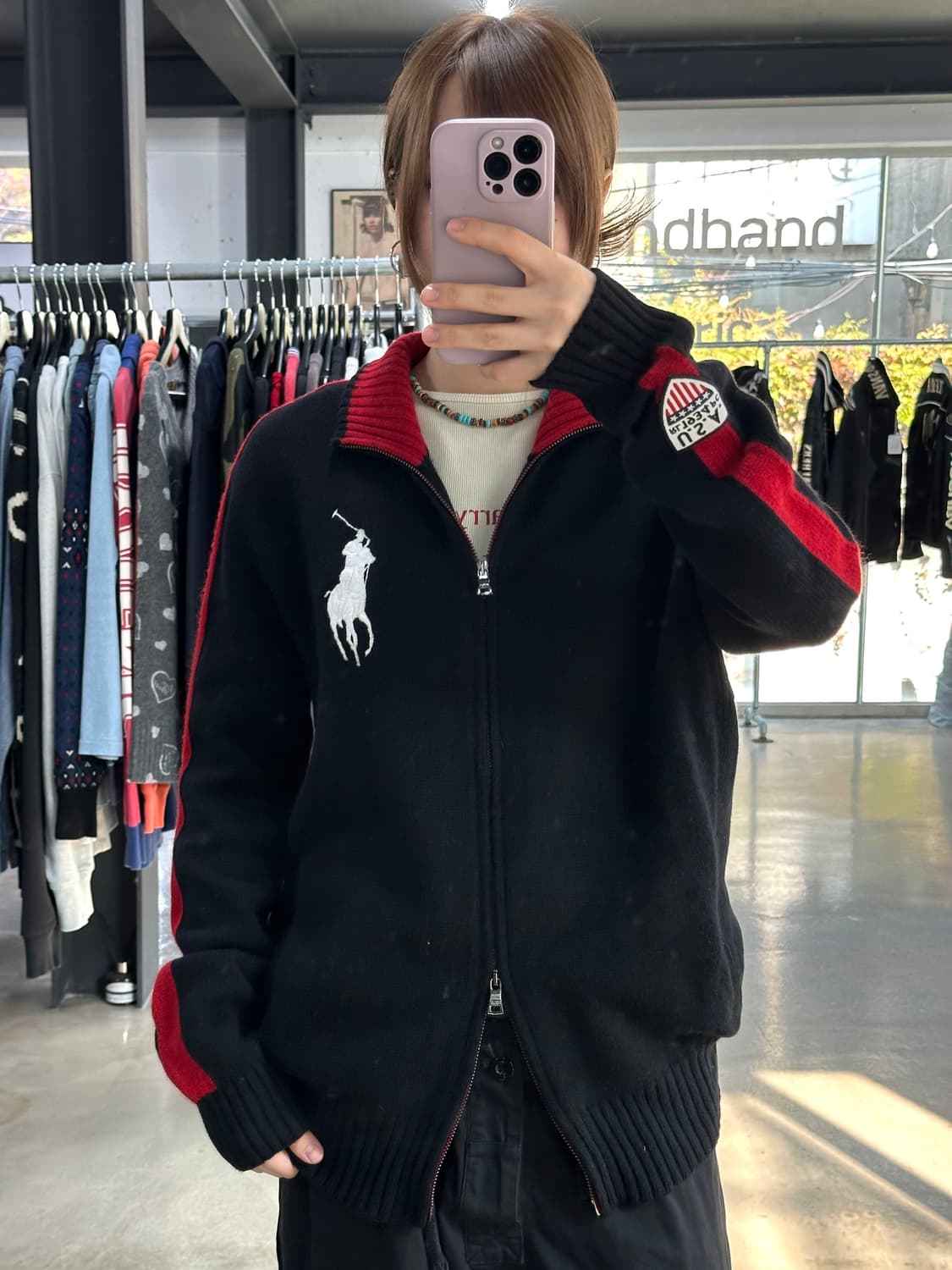 폴로랄프로렌 USA 빅포니 램스울 트랙 투웨이 니트집업 상품이미지1