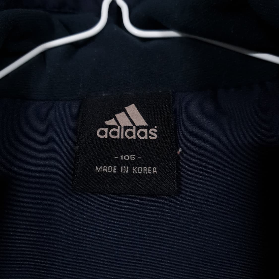 XL) 아디다스 올드스쿨 하늘색 누빔 삼선 네이비 패딩 수트 자켓 상품이미지5