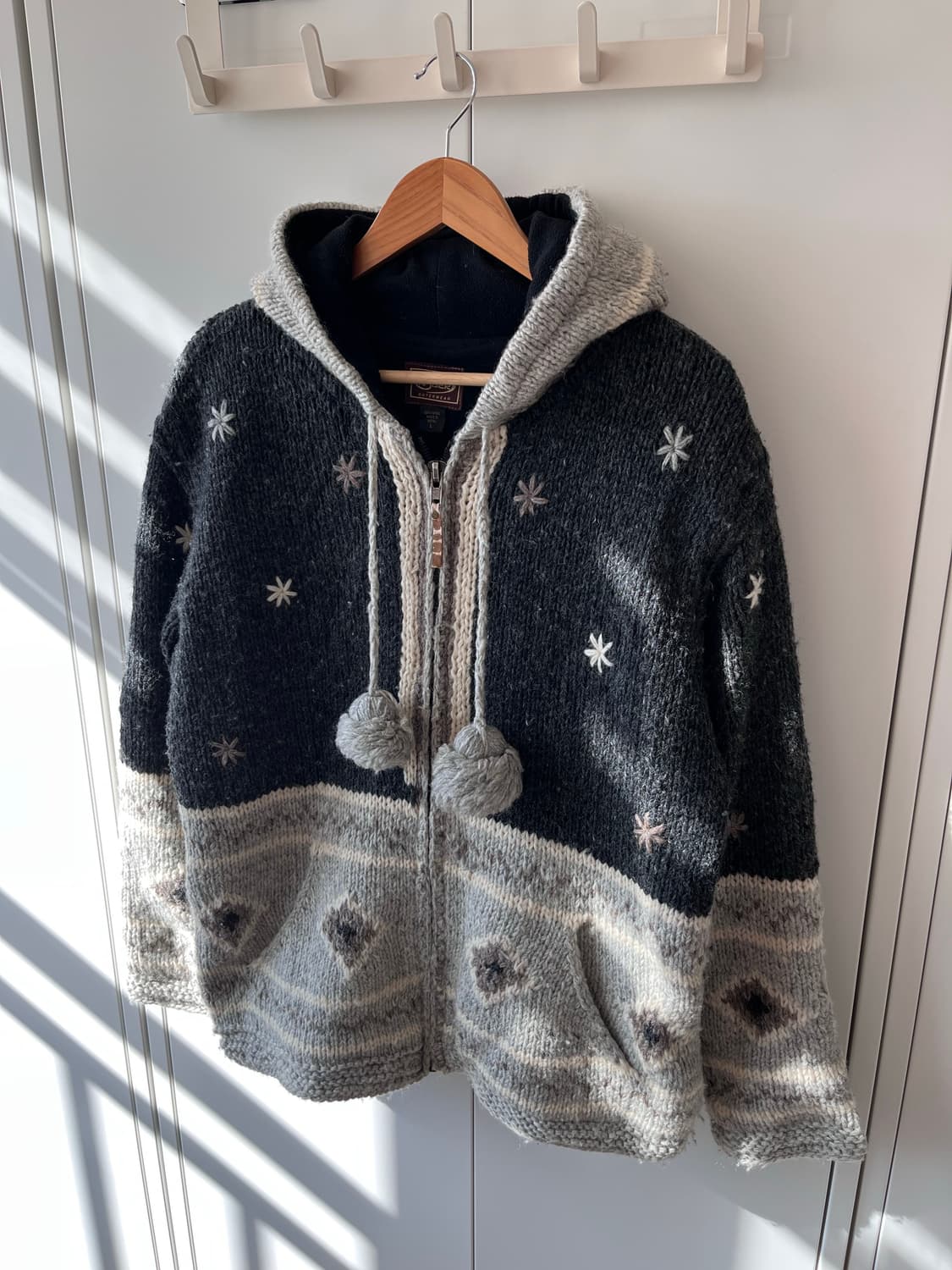 Kyber 눈꽃 헤비 울니트 코위찬 후드집업 상품이미지7