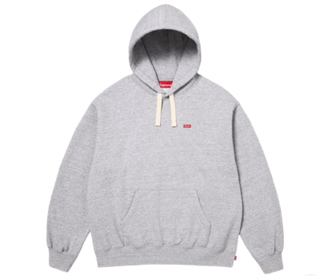 슈프림 스몰 박스 드로우코드 후드 스웨트셔츠 헤더 그레이 - 26SS 상품이미지1