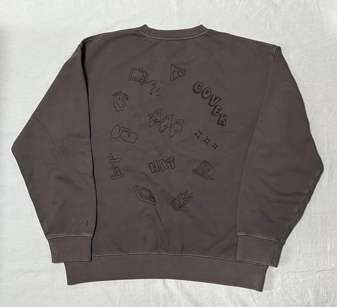 L) 커버낫 드로잉 그래픽 피그먼트 맨투맨 피그먼트 브라운 상품이미지4