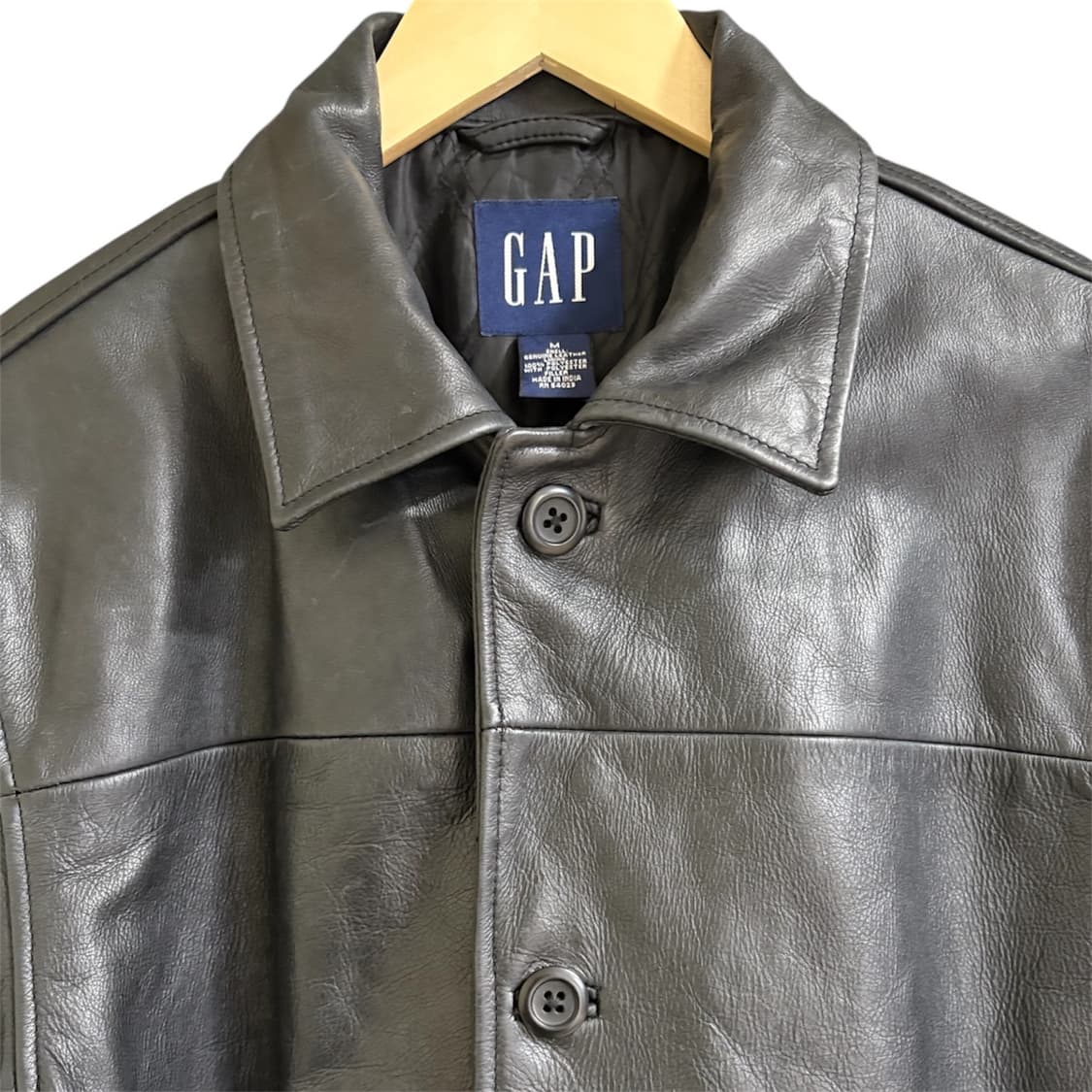 90s 올드갭 카코트 레더 블랙 상품이미지3