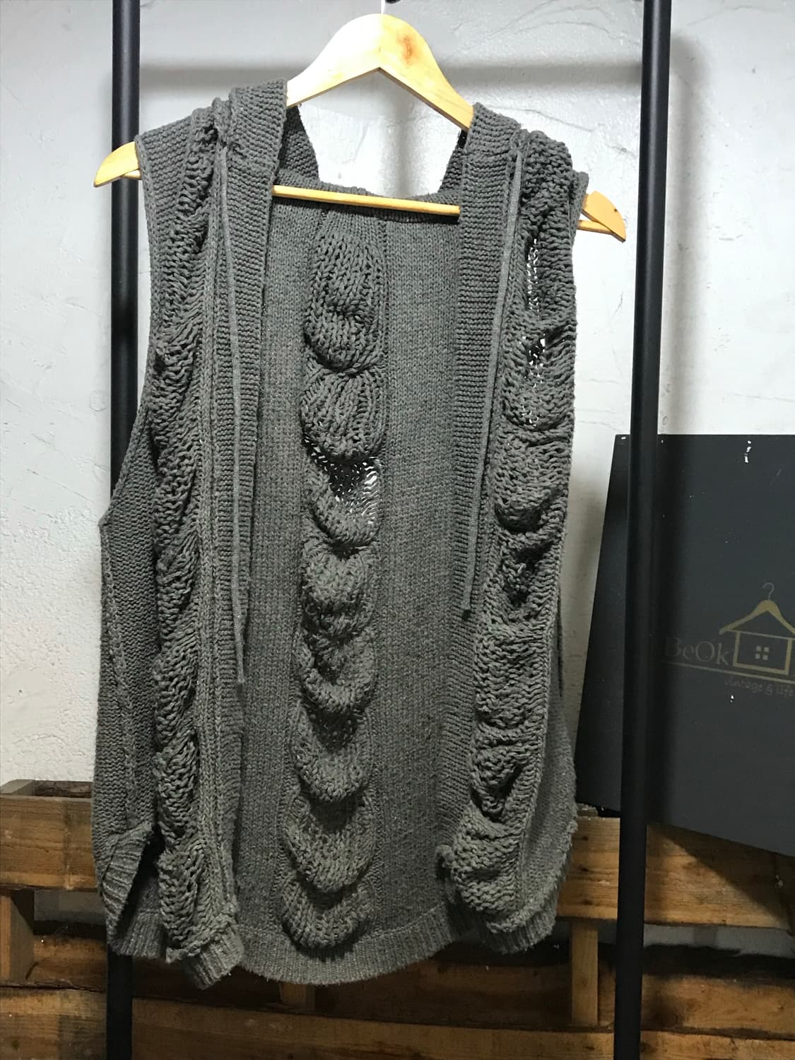 damage knit hoodie vest  상품이미지2
