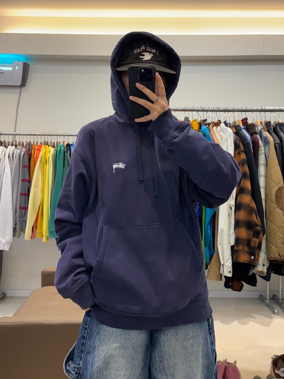 스투시 베이직 로고 자수 후드티 상품이미지5