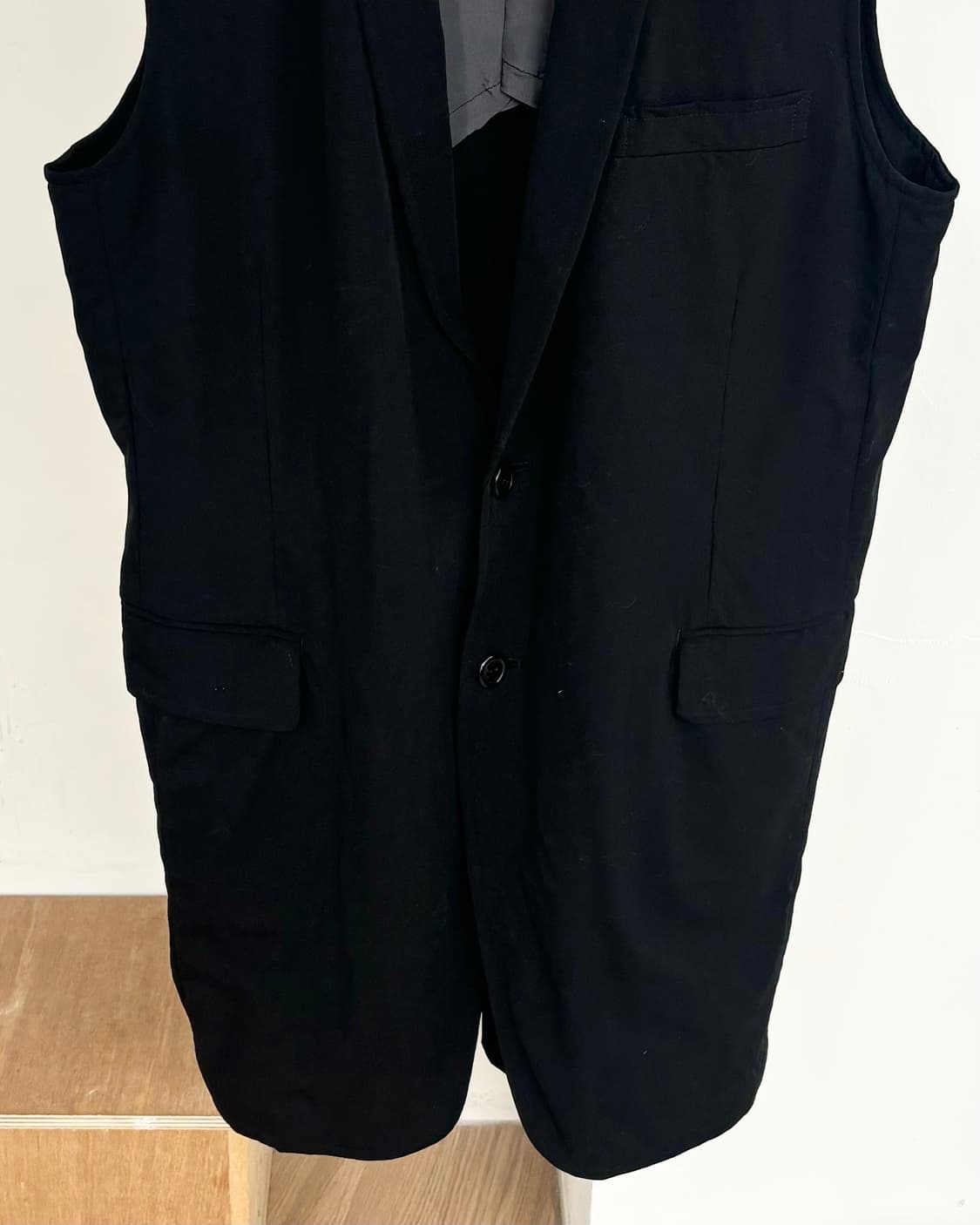 로브 드 샹브르 꼼데가르송 블랙 싱글 베스트 상품이미지5