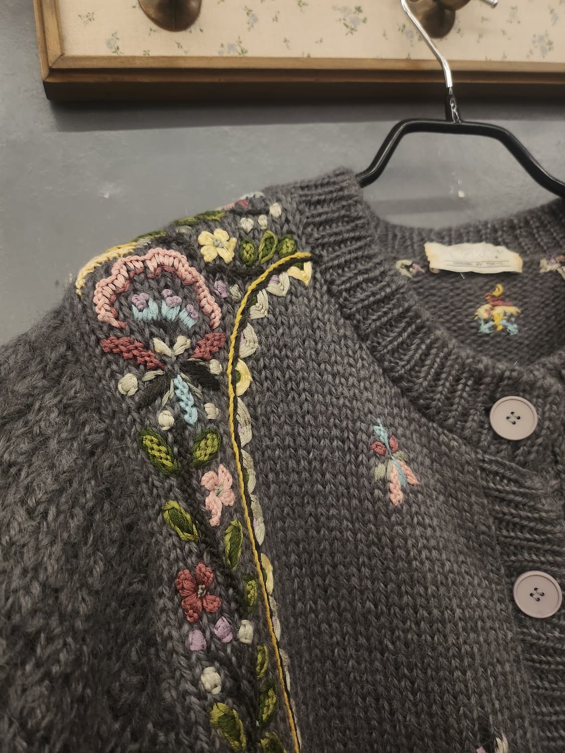 일본빈티지손자수플라워스웨터 상품이미지2