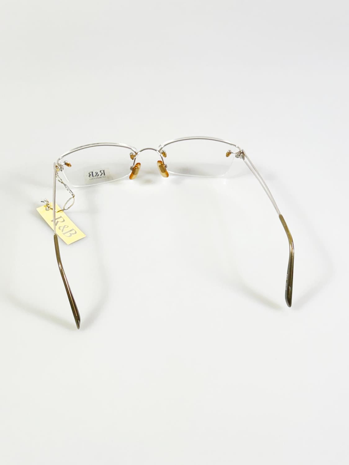R&B EYEWEAR 실버 무테 스퀘어 메탈 빈티지 안경 상품이미지5