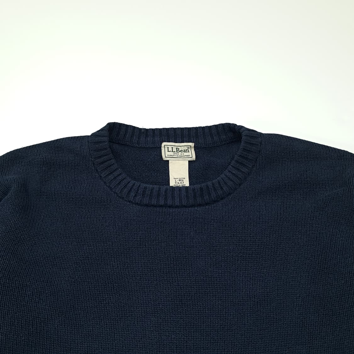 CL038 엘엘빈 캐시미어 블렌드 빈티지 네이비 라운드 니트 상품이미지2