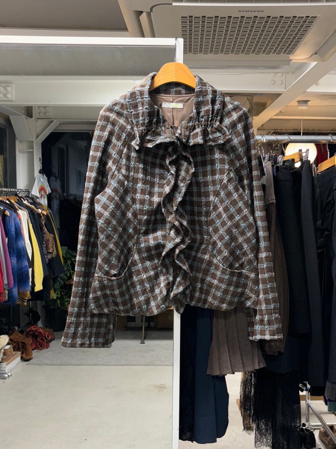 센소유니코 I+mu 체크 울자켓 상품이미지1