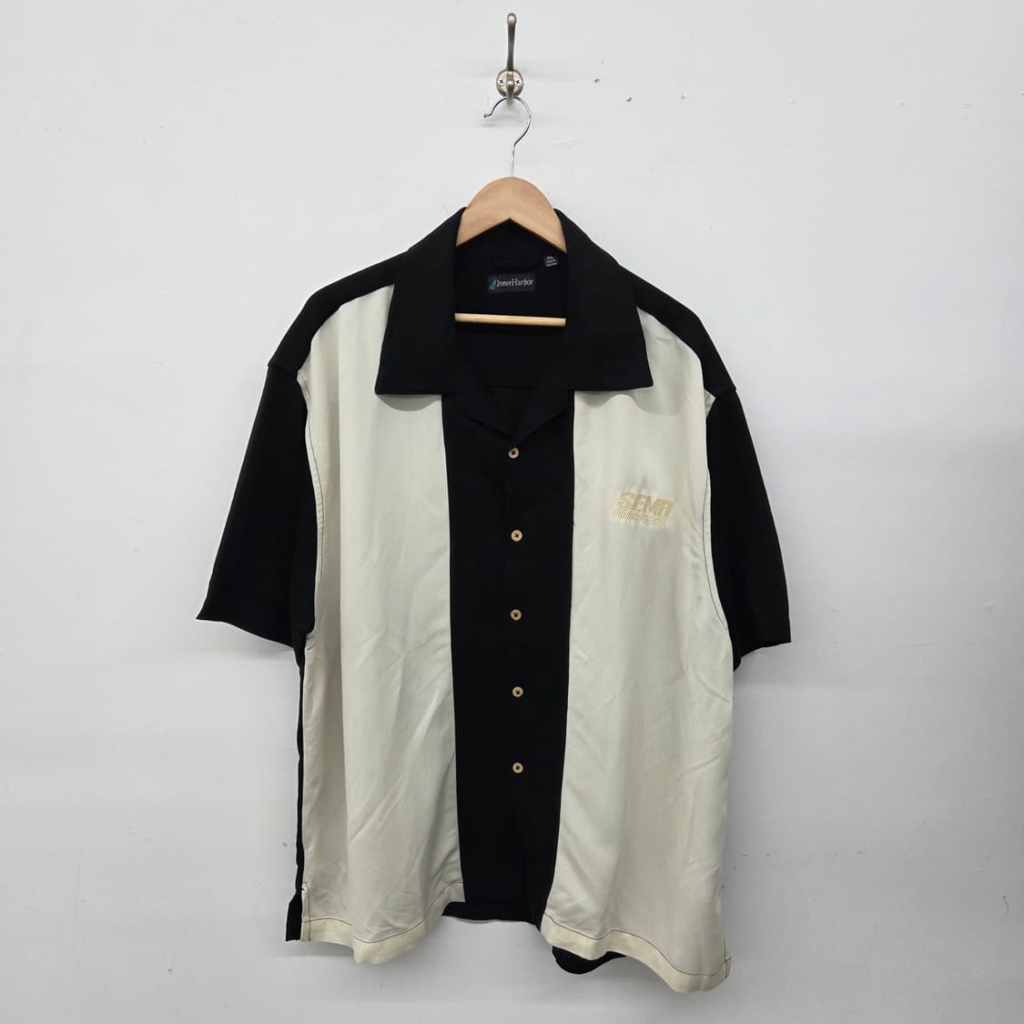 Inner Harbor 빈티지 블랙/아이보리 반팔 셔츠 3XL 상품이미지2