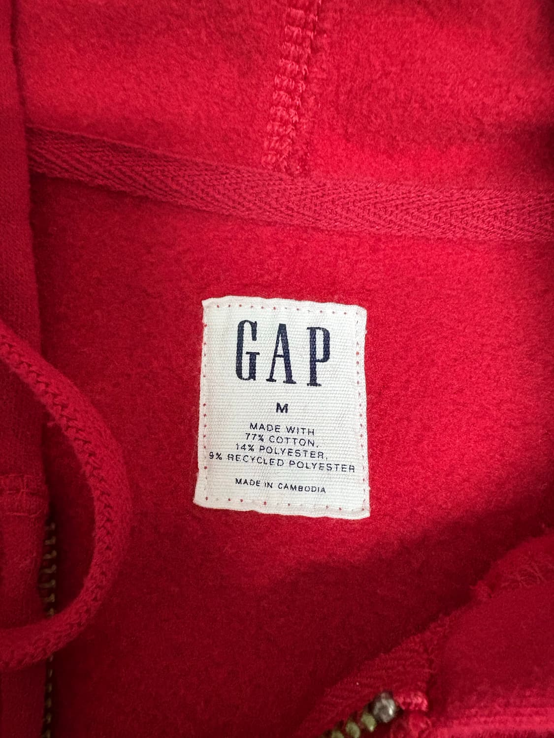 갭 레드 빅로고 후드집업 상품이미지2