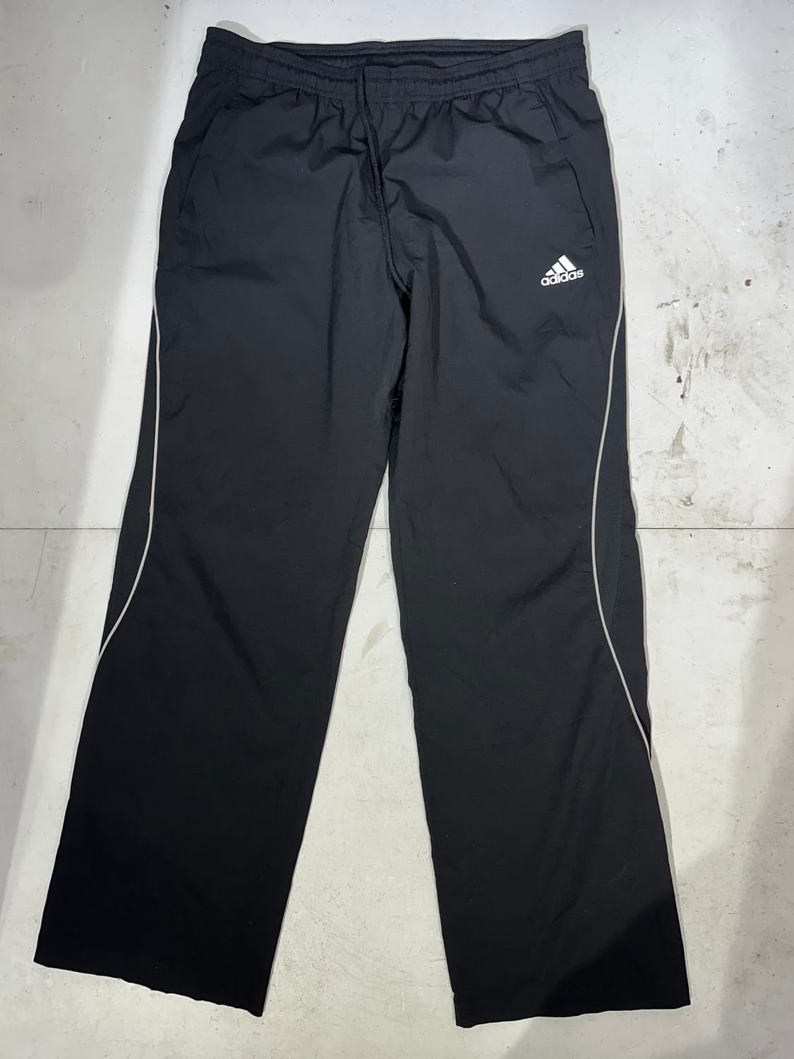 아디다스 와이드 블랙 화이트 사이드 라인 팬츠 M 상품이미지4