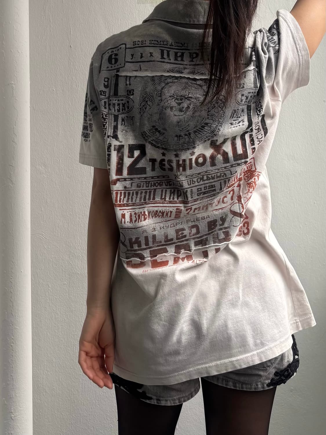 Vintage Patch Detail Graphic Top 상품이미지7