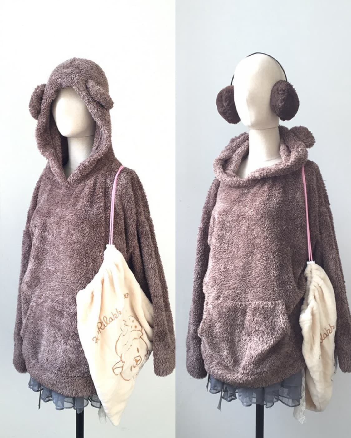 차이로이코구마 플러피 후디 상품이미지1