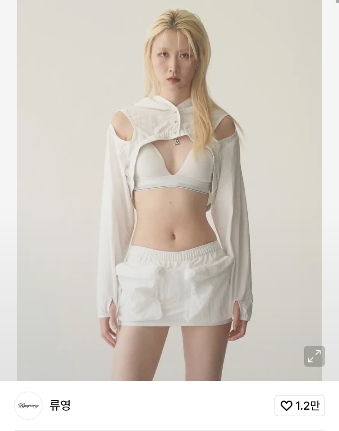 류영 컷아웃 후디 볼레로 상품이미지2