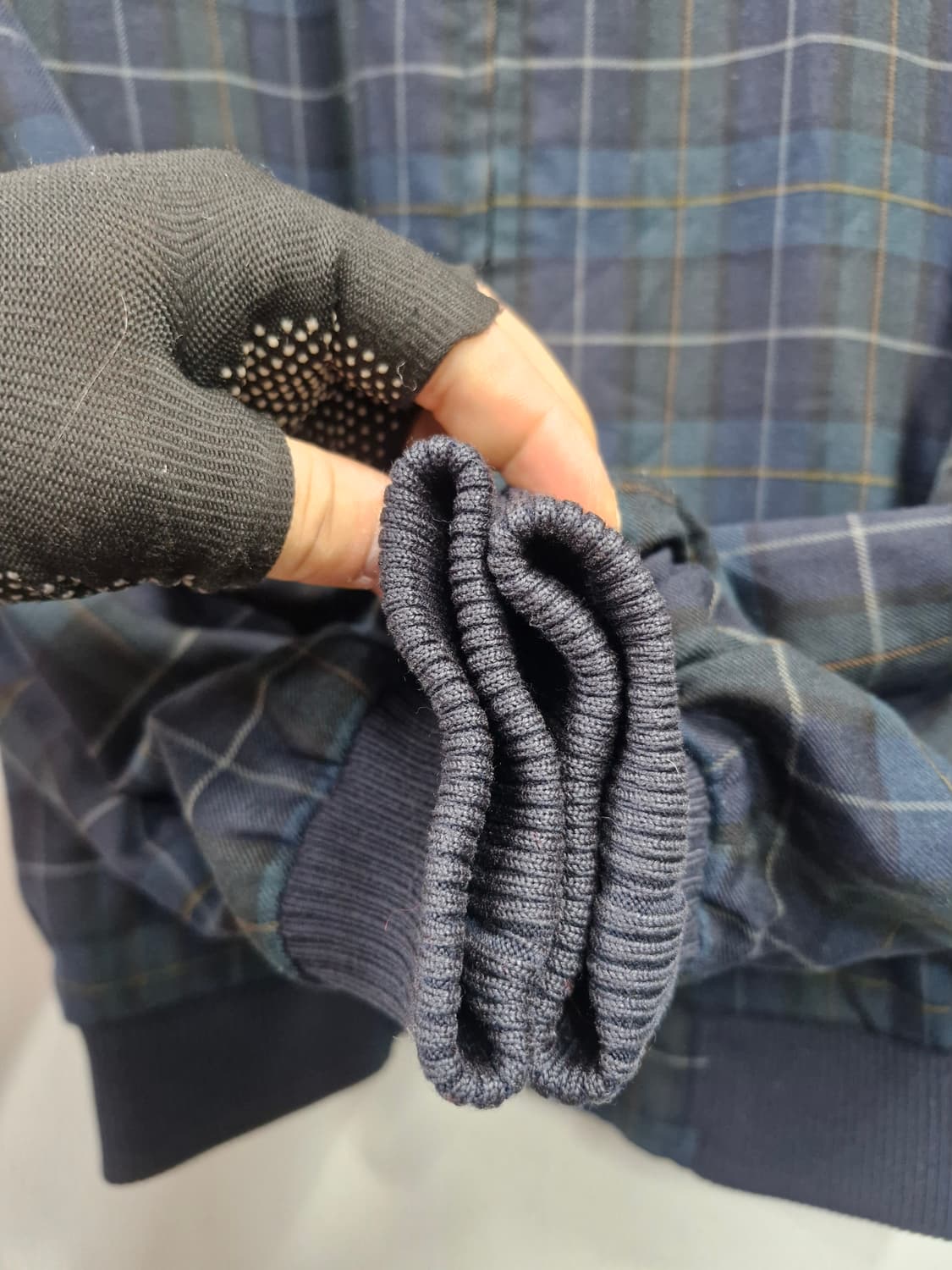 105XL 라코스테 빈티지 체크 패턴 양면 블루종 자켓. 상품이미지4