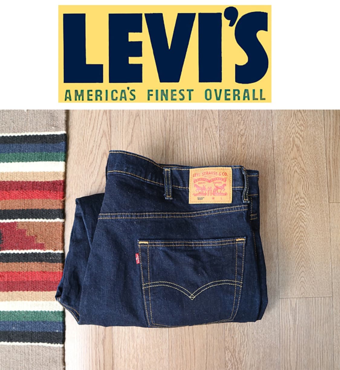 LEVIS 리바이스 550 인디고 진청 빅사이즈 데님 46 빅사이즈 상품이미지1
