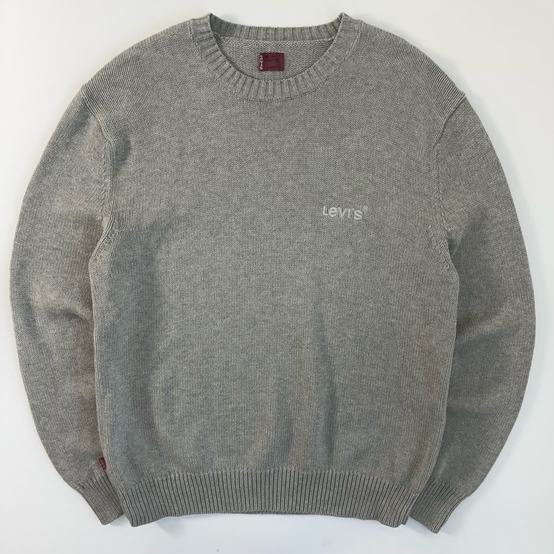 Levi's  리바이스 자수 코튼 그레이 라운드 니트  상품이미지1