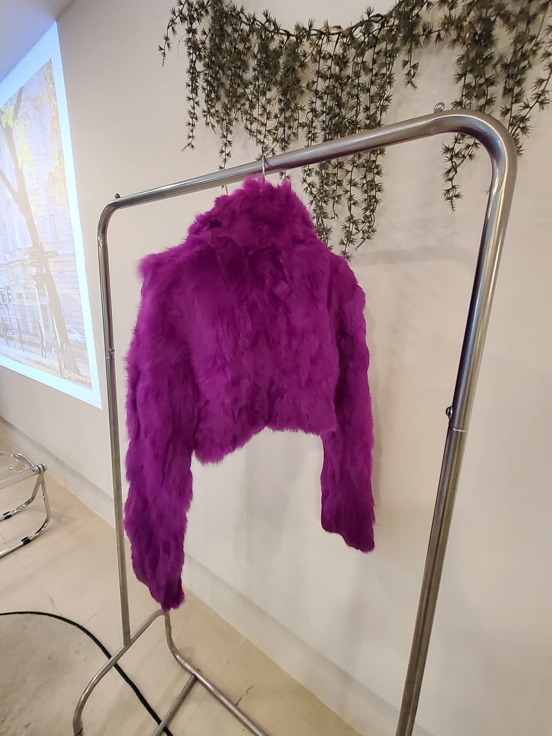 레빗100% 핫핑크 퍼자켓 상품이미지2