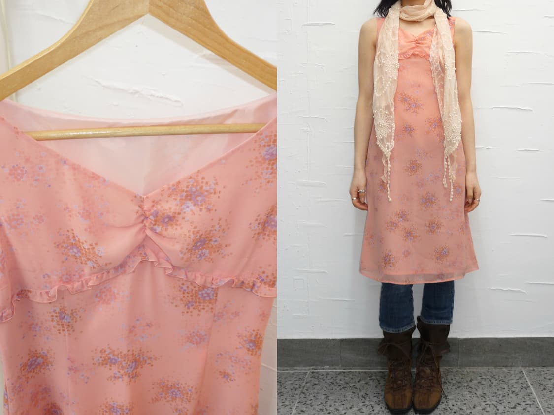 Coral floral dress 상품이미지1