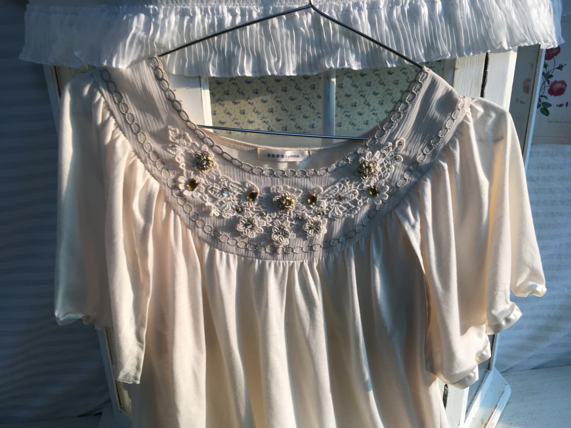 Axes femme 로걀 아이보리 볼레로 블라우스 상품이미지4