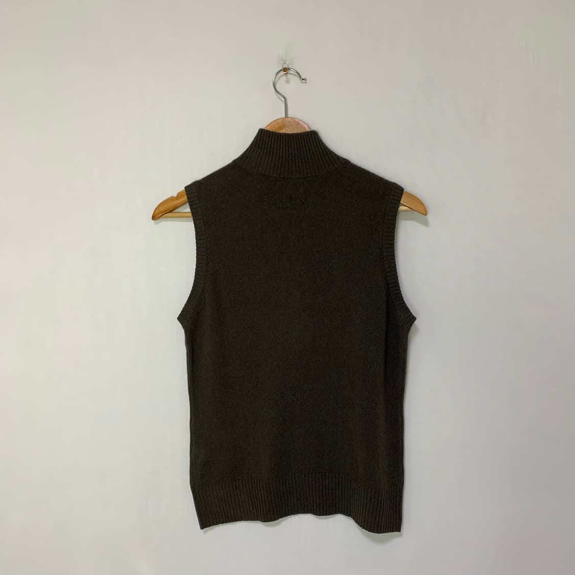 빈티지 캐시미어 100% 하이넥 반목 니트 조끼 베스트 크리지아 상품이미지3