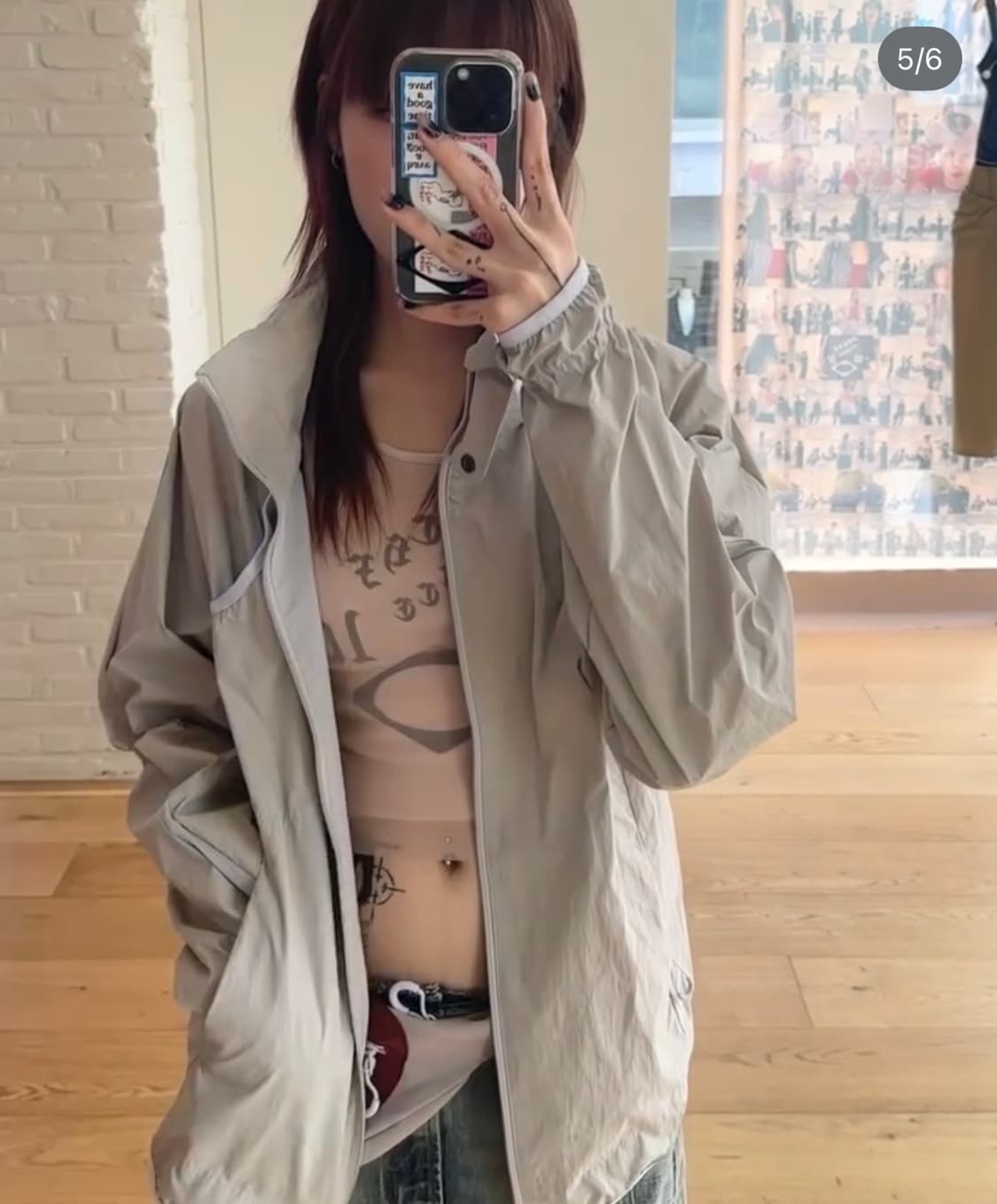 미스치프 테크 쉴드 윈드프루프 후드 자켓 라이트 그레이 상품이미지4