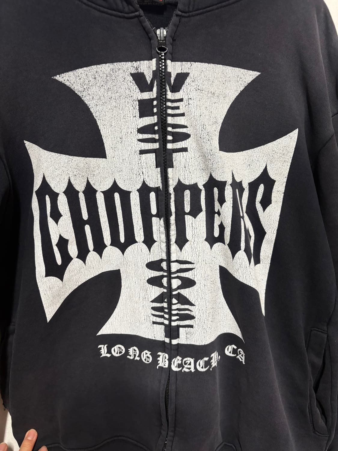 [L] 90's West Coast Choppers 후드 집업 부트랙 상품이미지3