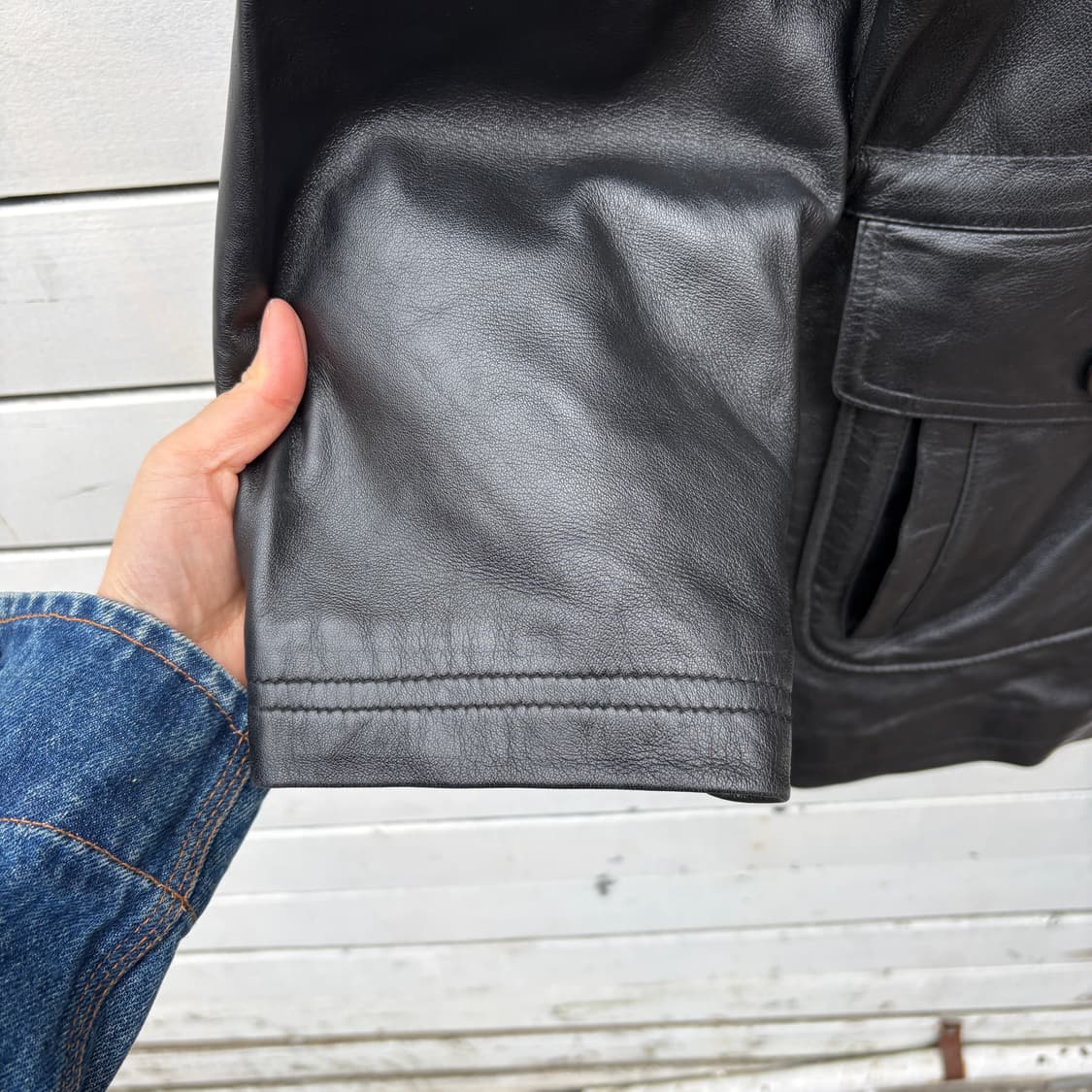 Vintage 빈티지 레더 가죽 카코트 자켓 상품이미지6