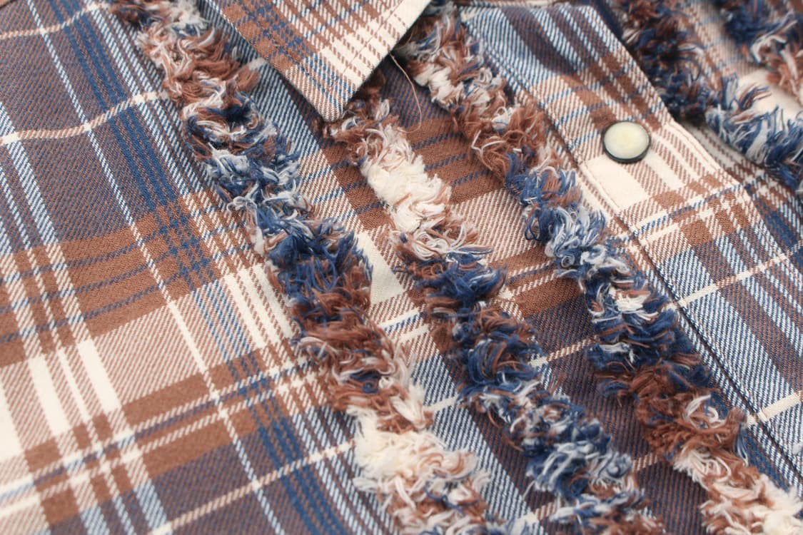 B Check Fringe Shirt 상품이미지3