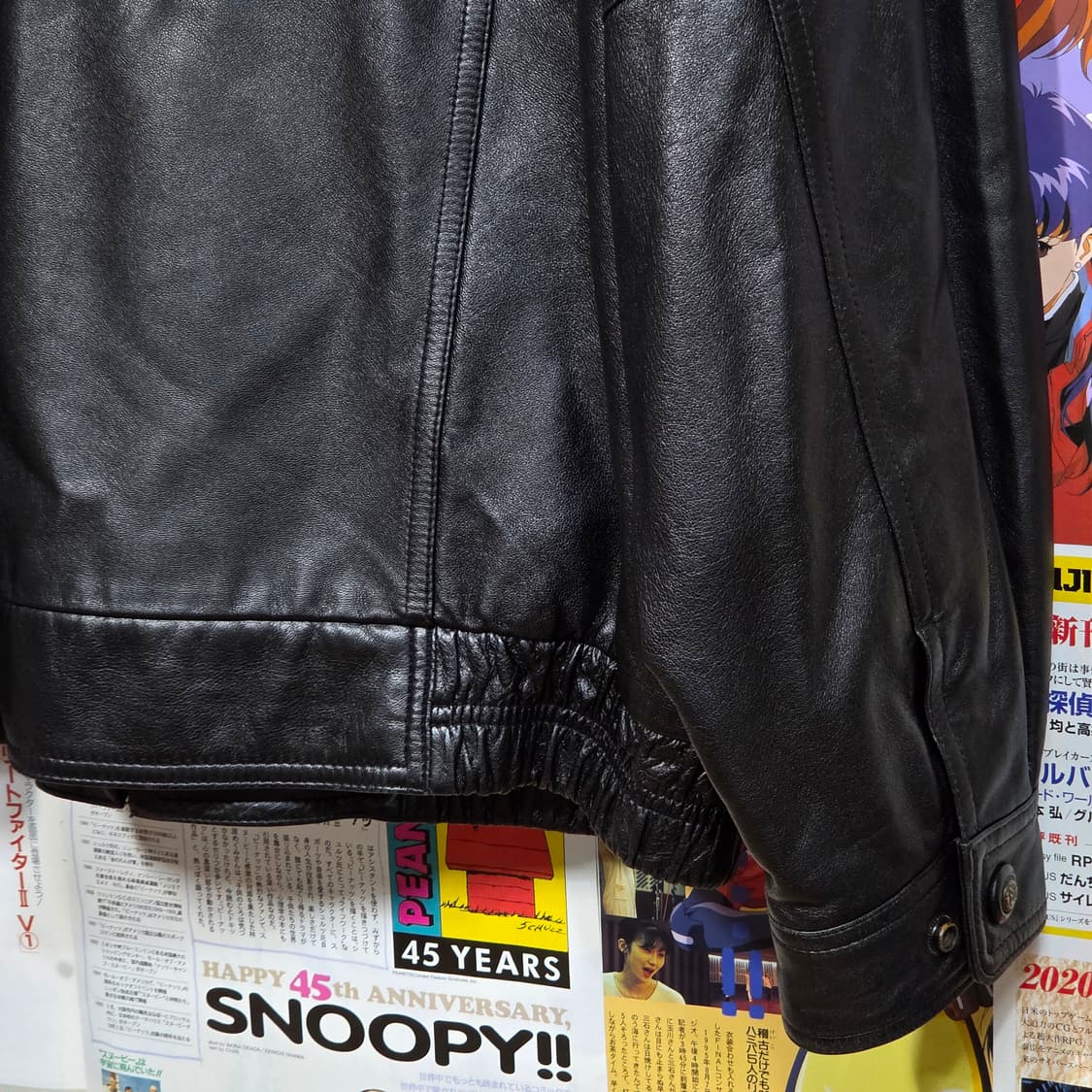 인디안 스트라이프 안감 양가죽 블랙 봄버 자켓 상품이미지8