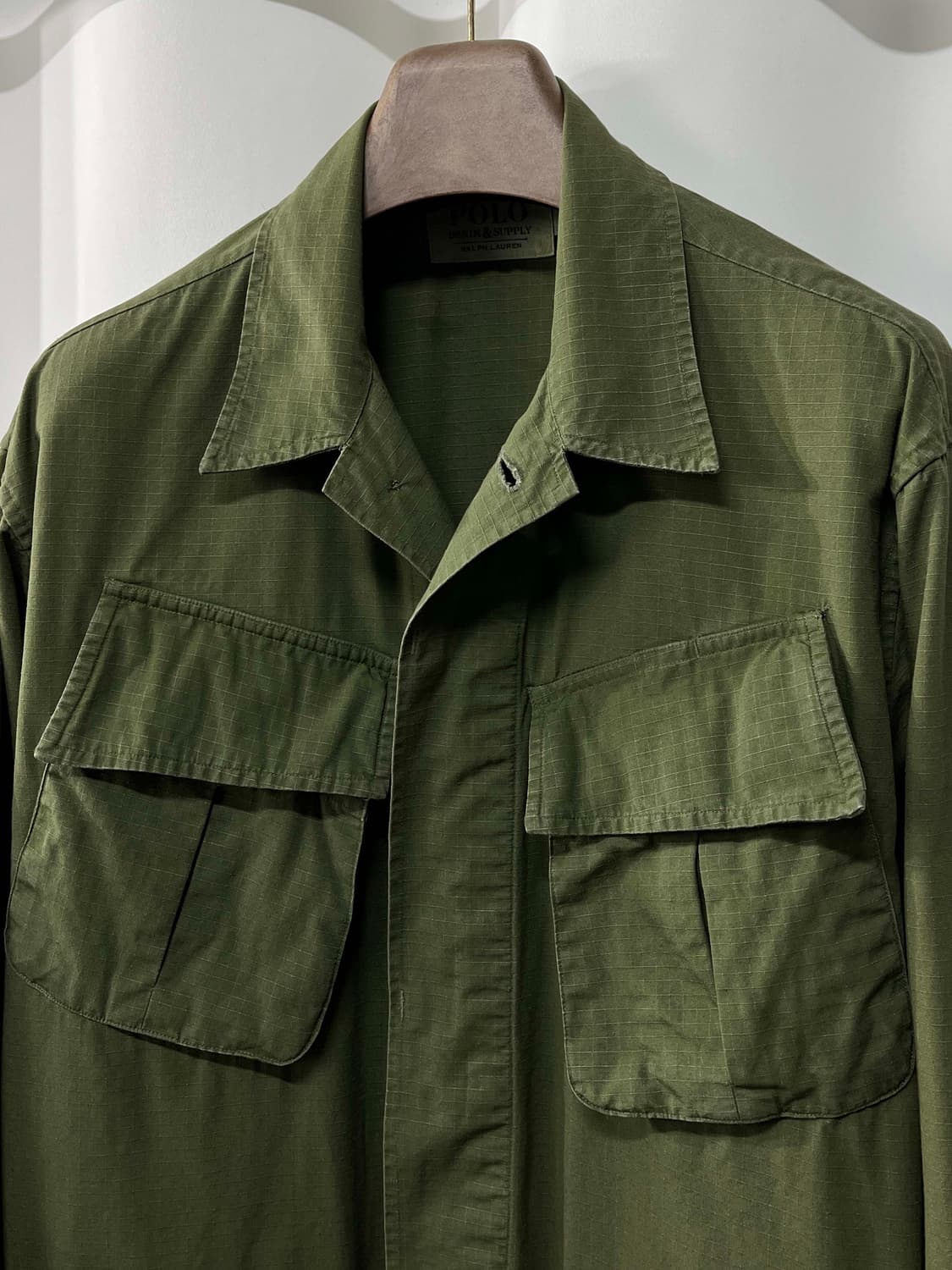 폴로 랄프로렌 퍼티그 립스탑 올리브 워시드 유틸리티 자켓 M 상품이미지5