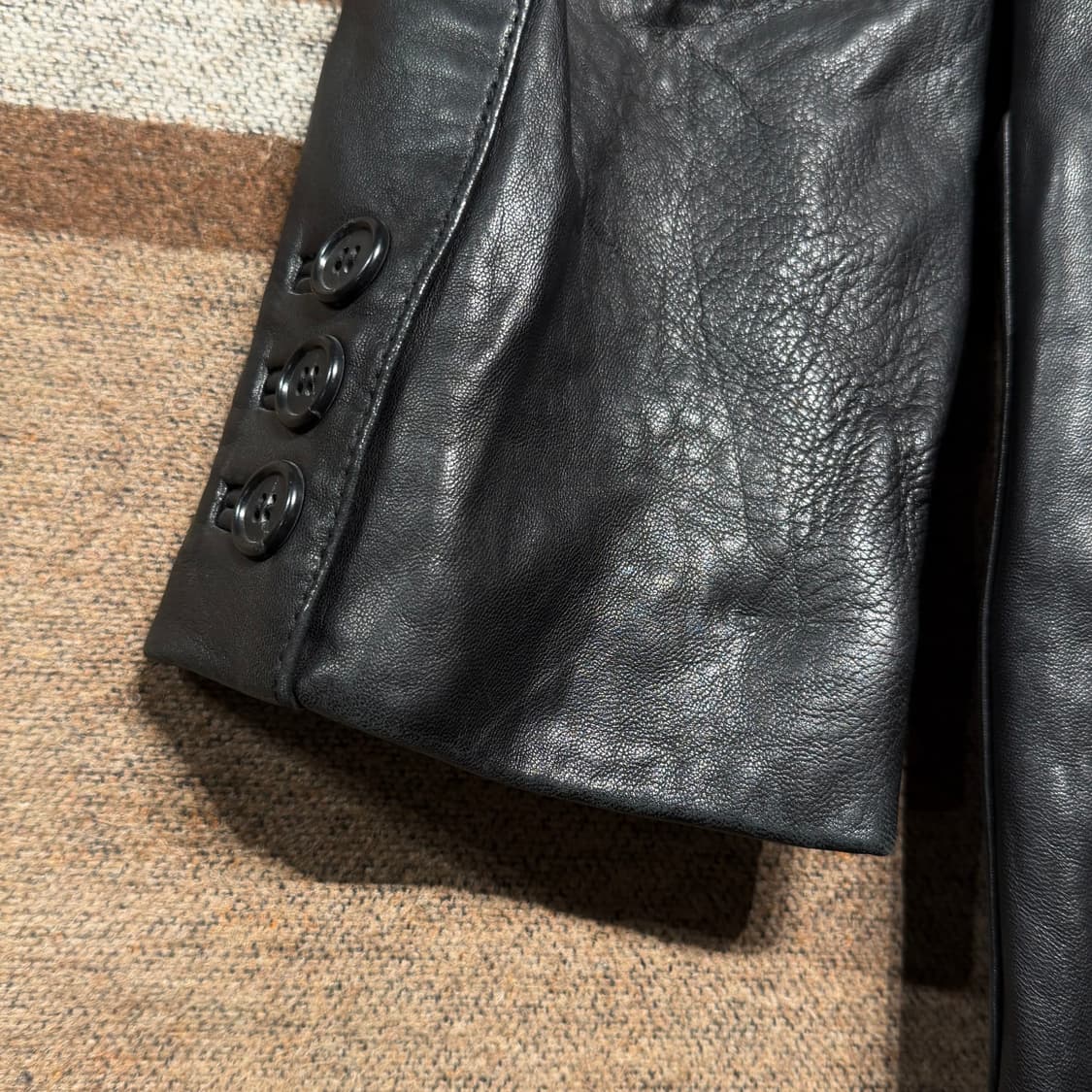 지오다노 00s 램스킨 레더 카 코트 M 양가죽 자켓 상품이미지5