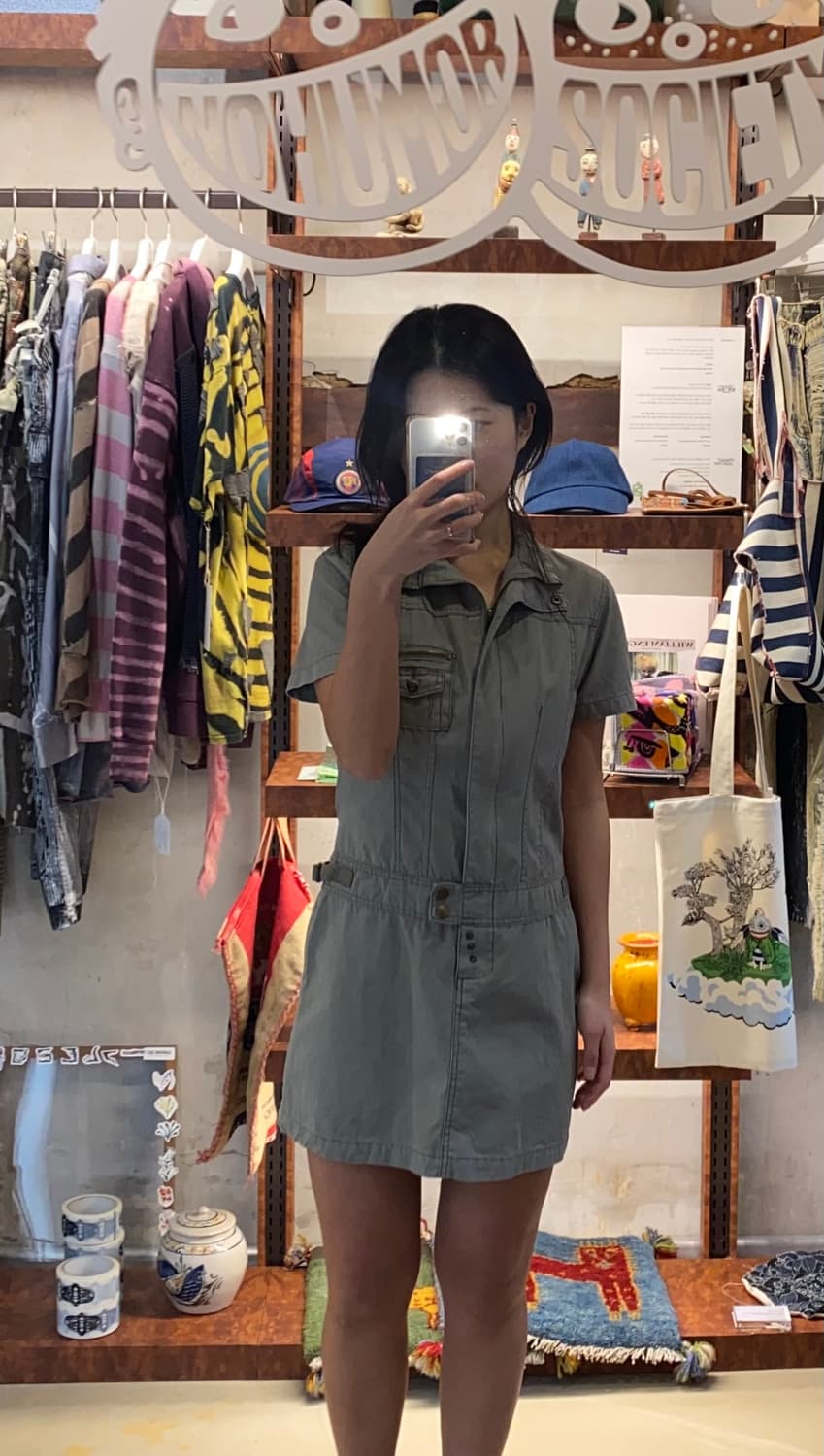 Vintage Reject 밀리터리 테크 유틸리티 미니 드레스 상품이미지1