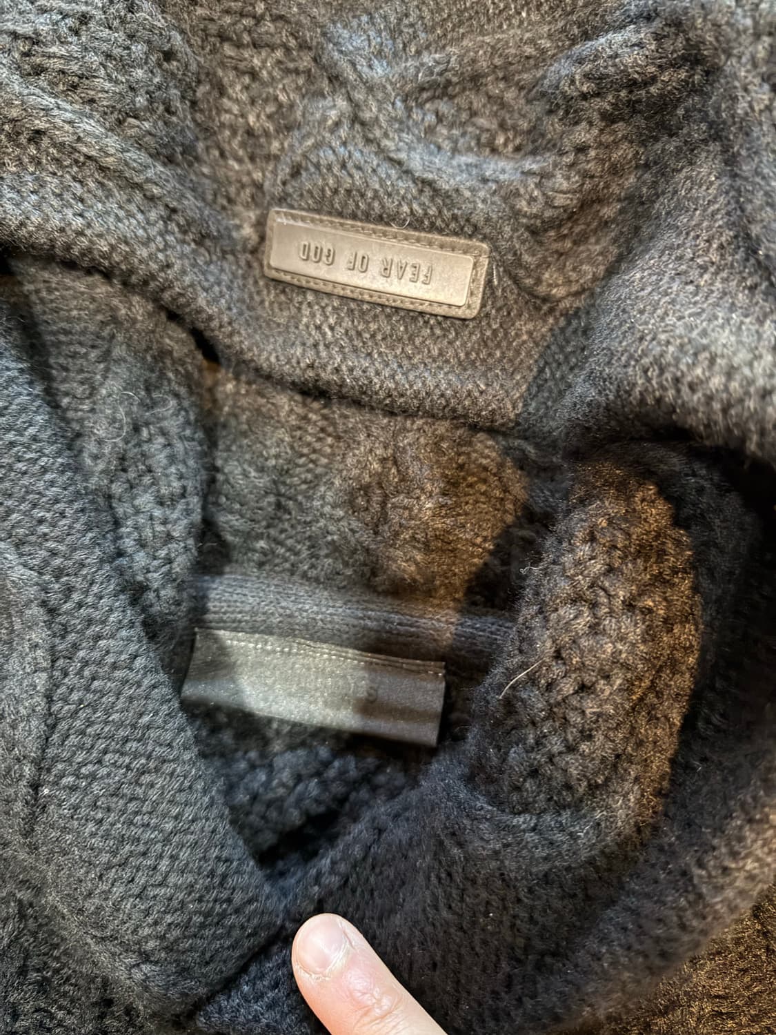 에센셜 피어오브갓 꽈배기 후드 니트 L 상품이미지2