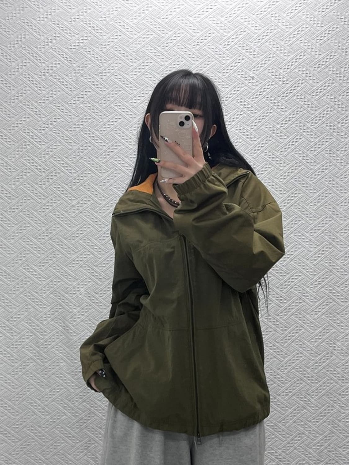 나이키 올드스쿨 고프코어 말차카키 바람막이 자켓 L C08743 상품이미지1