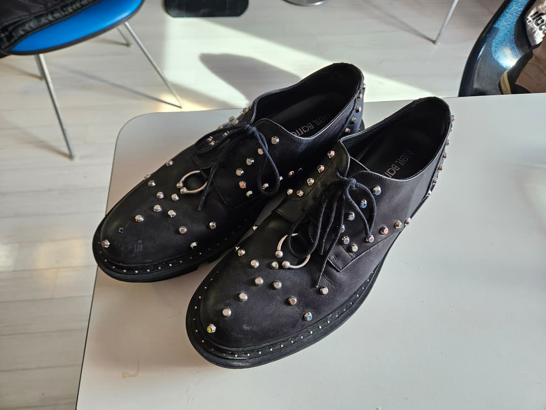 닐바렛 스터드 장식 레더 신발 상품이미지7