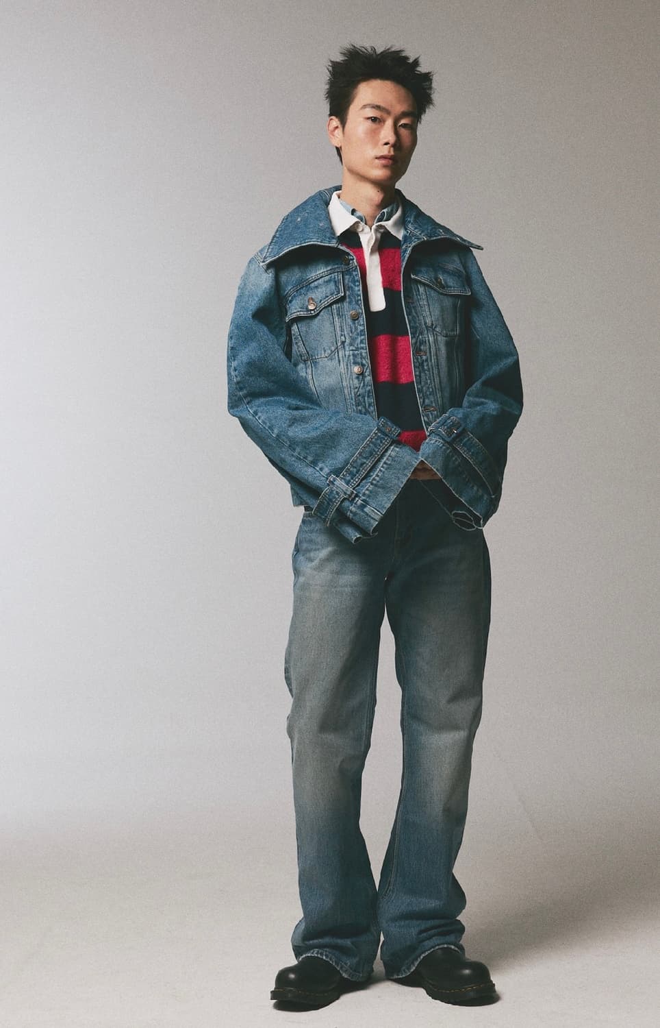 Eytys 레드&네이비 팩스 폴로 셔츠 M 상품이미지5