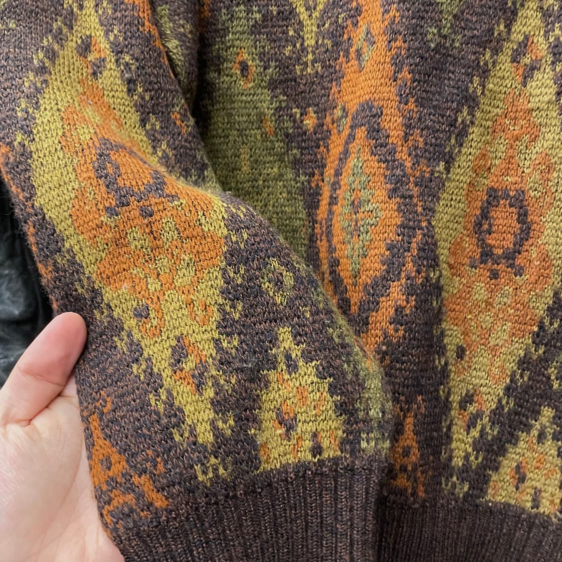 90s JPN 빈티지 SANYO 노르딕 패턴 울 니트 스웨터 상품이미지4