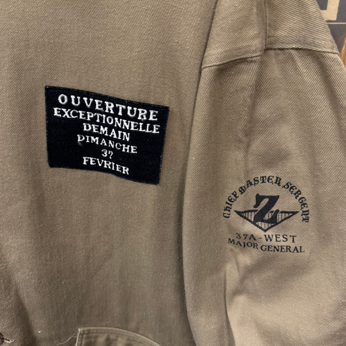 00s JPN VINTAGE 후드 워크자켓 전면 레터링 포인트 베이지 상품이미지5