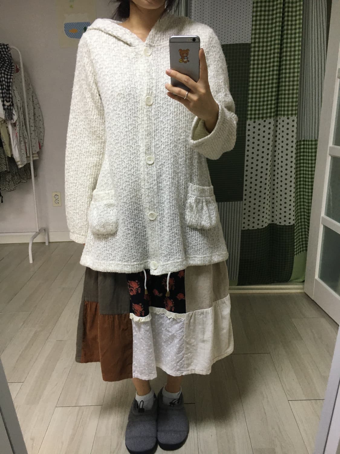 아이보리 보카시 후드 니트 가디건 상품이미지8