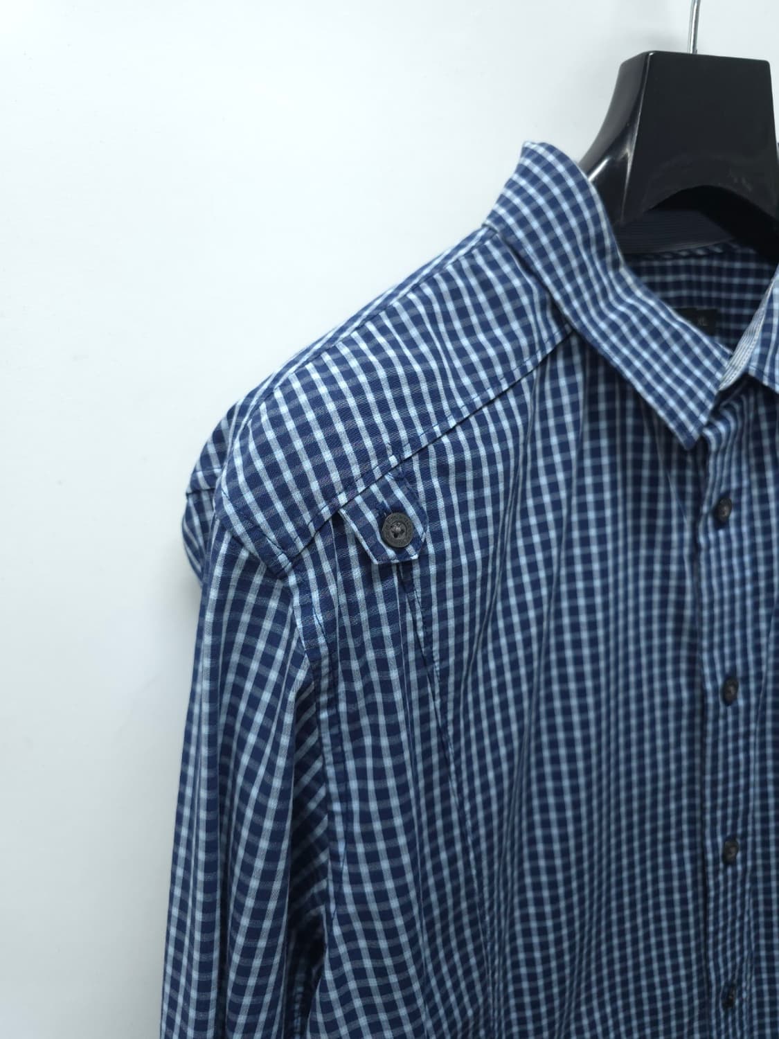 캘빈클라인 진 견장 디테일 블루 체크 셔츠 (105~110) 상품이미지4