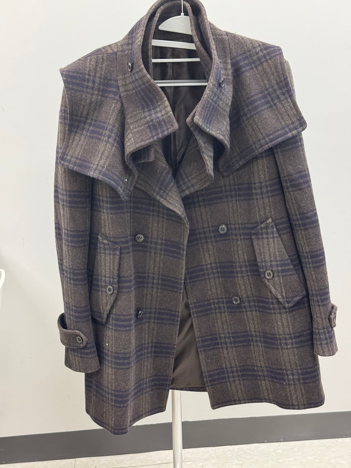 MVIO 체크 울 코트 105사이즈 상품이미지1