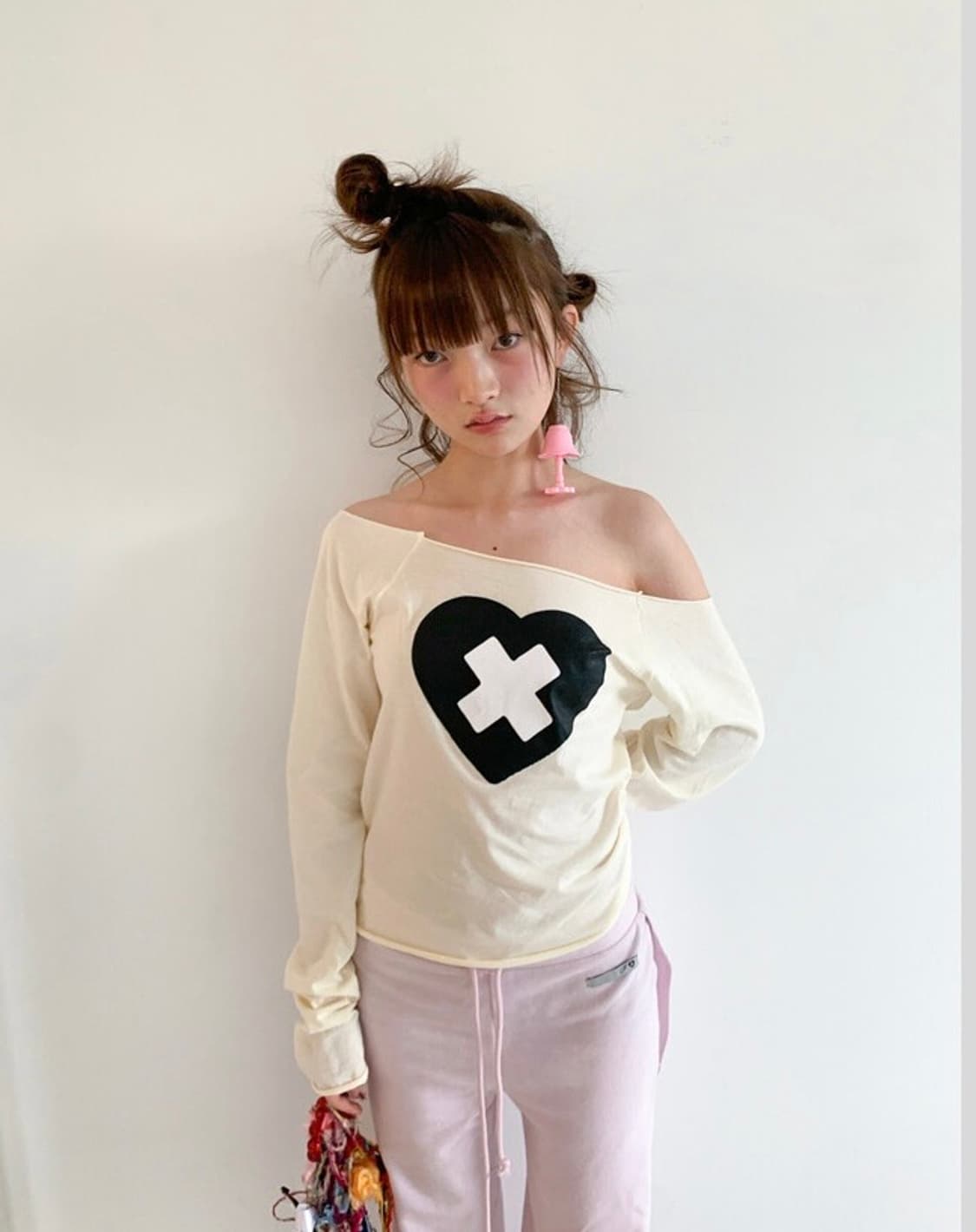 샵페어리 cross heart cut off 컷 오프 티셔츠 상품이미지1