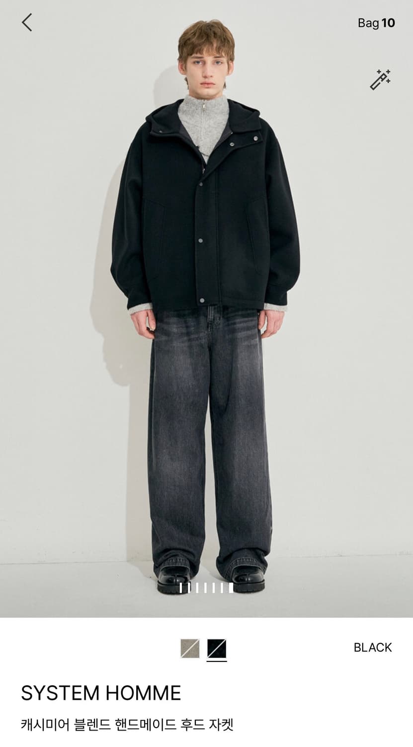 시스템옴므 캐시미어 후드자켓 블랙 95 상품이미지1