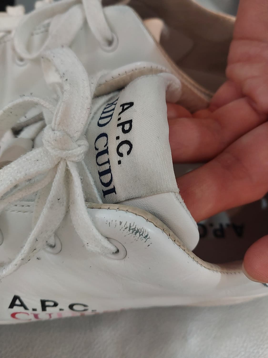 Kid Cudi x APC 아페쎄 스니커즈 레더 화이트 260mm 상품이미지8