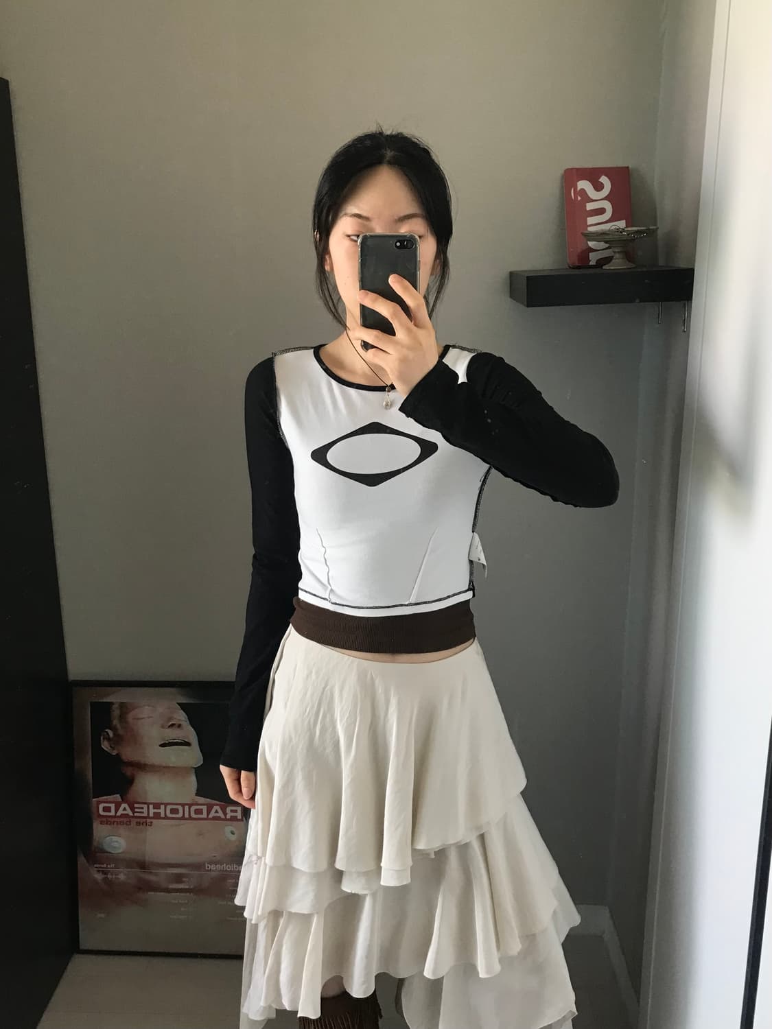 미스치프 중앙 로고 크롭 롱슬리브티 상품이미지3