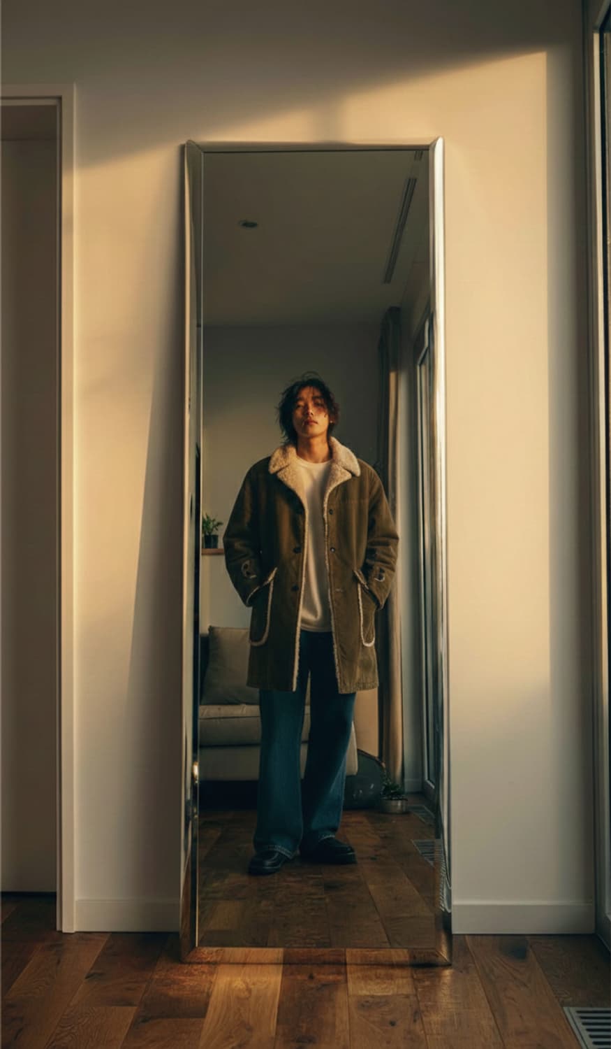 M]90s 맥그리거 Mcgregor 스웨이드 쉐르파 퍼 라이닝 자켓 코트 상품이미지7