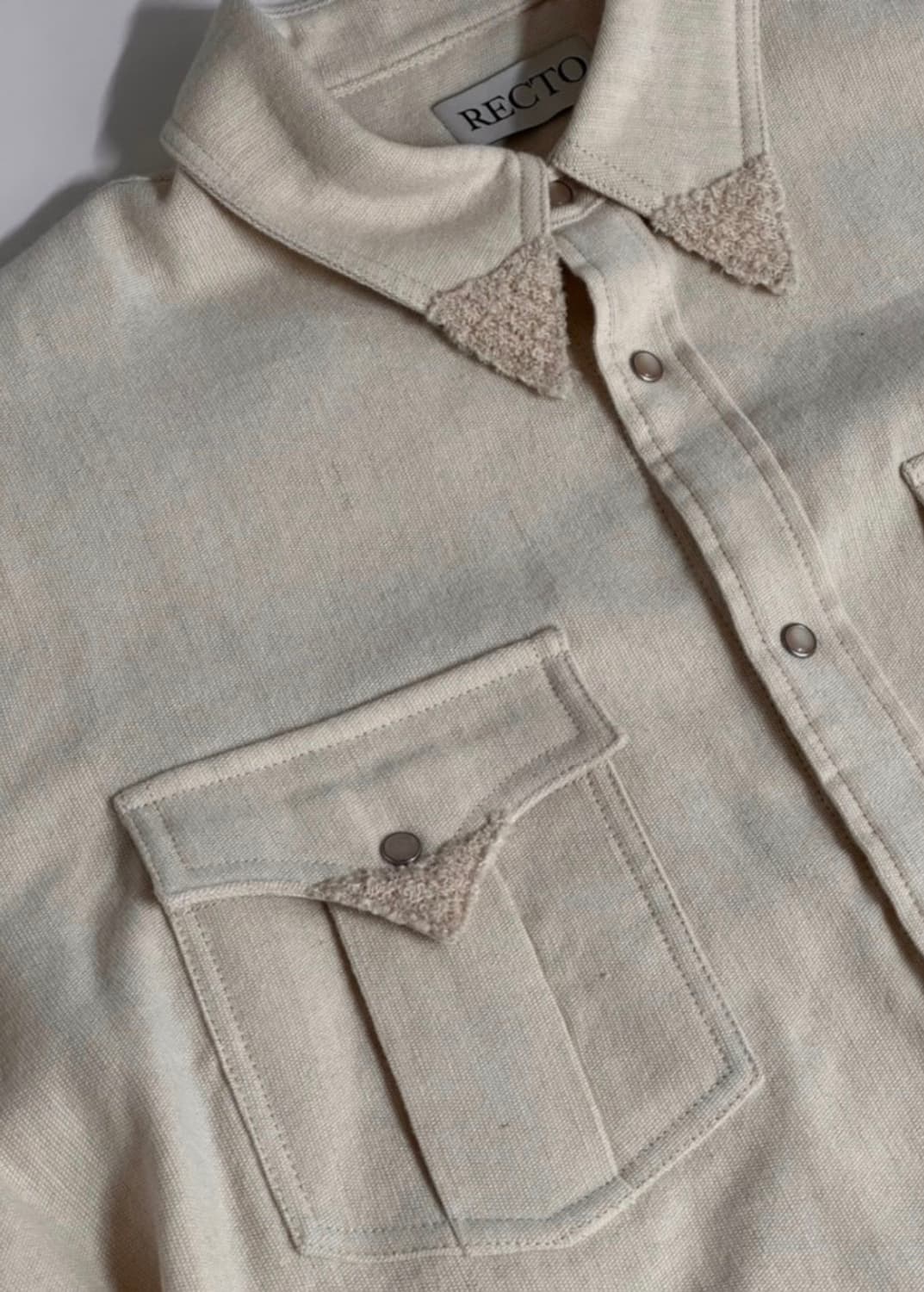 RECTO 렉토 울 린넨 부클 웨스턴 셔츠 [M] 상품이미지3