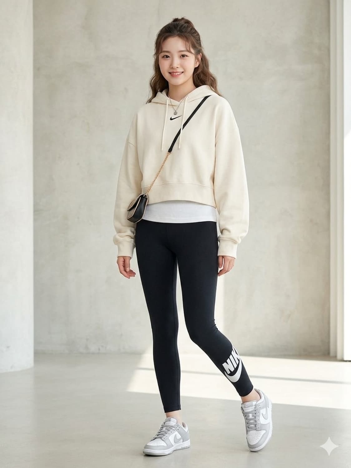 나이키 여성 에센셜 빅로고 레깅스 블랙 상품이미지1